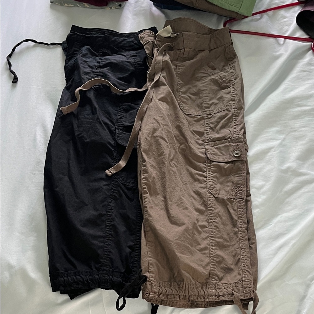 St. John's Bay Black and Brown Women's Cargo Shorts